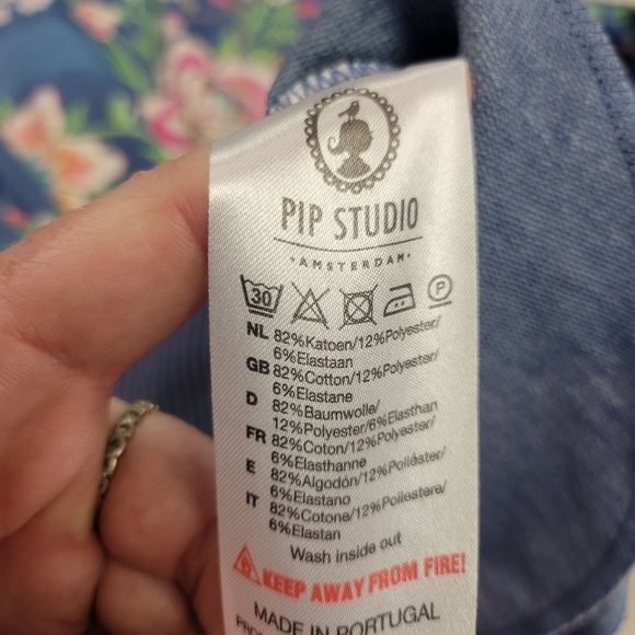 PIP STUDIO blue floral knit tunic top size small - Picture 8 of 8